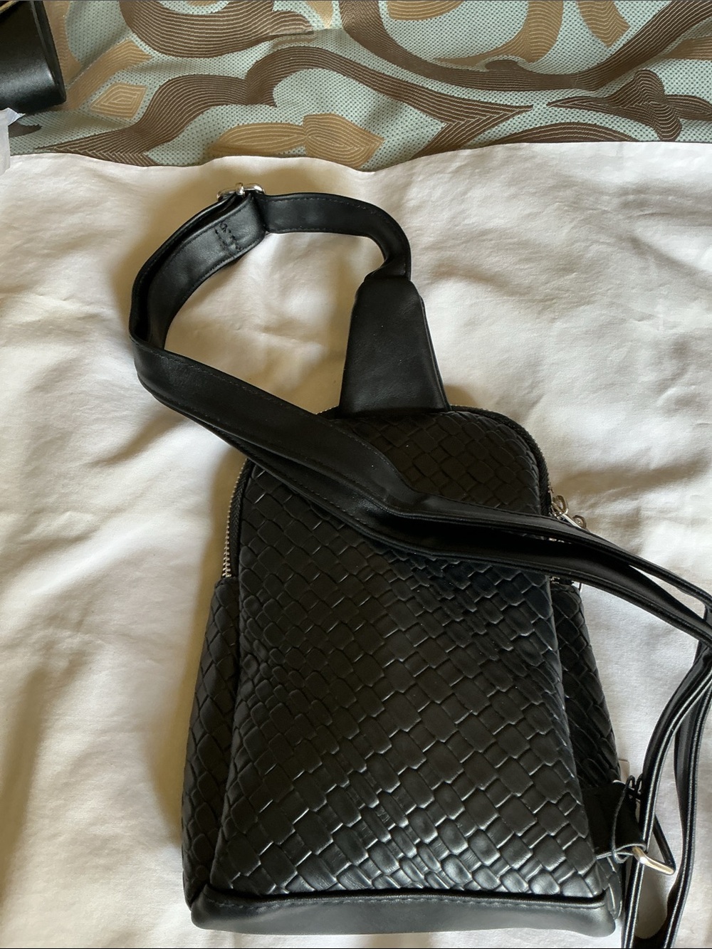 London Fog Black Woven Mini Backpack - Picture 7 of 7